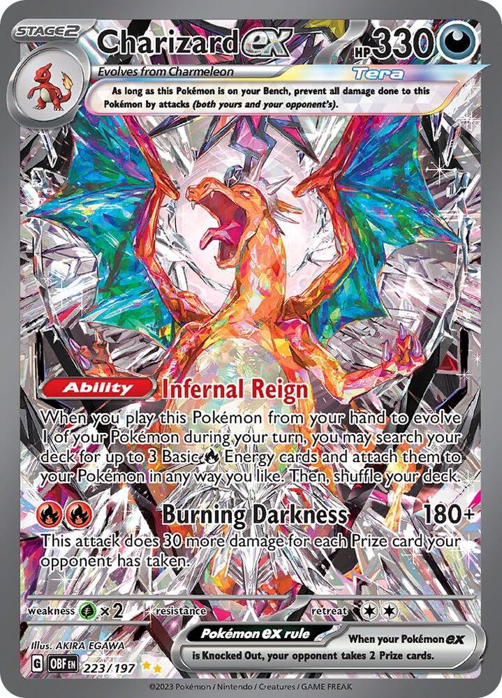 pokémon charizard ex #223 obsidian flames
