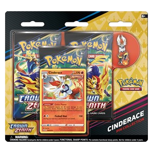 pokémon tcg – crown zenith: cinderace pin collection 3 pack blister pokémon tcg – crown zenith: cinderace pin collection 3 pack blister