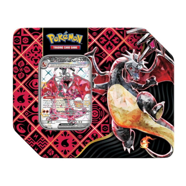 pokémon tcg – paldean fates: tera charizard ex tin (us version) pokémon tcg – paldean fates: tera charizard ex tin (us version)