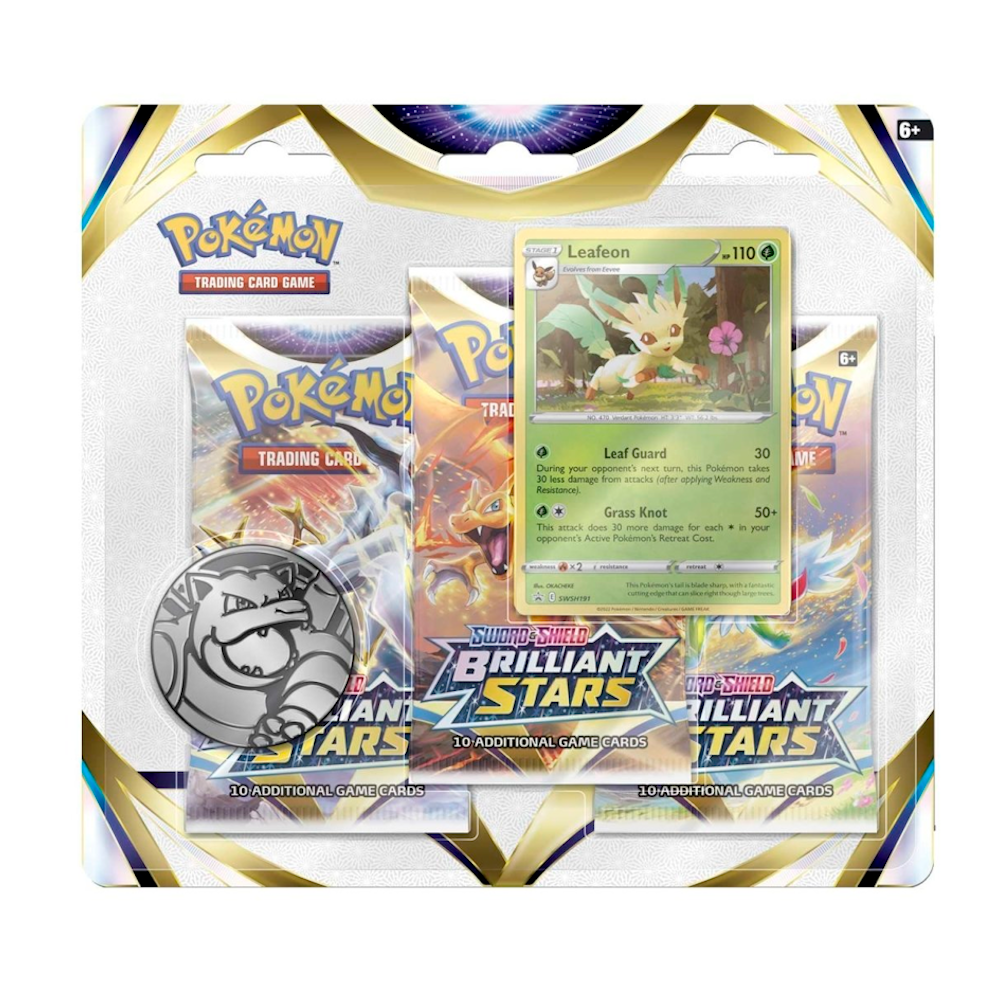 pokémon brilliant stars leafeon 3 pack blister pokémon brilliant stars leafeon 3 pack blister