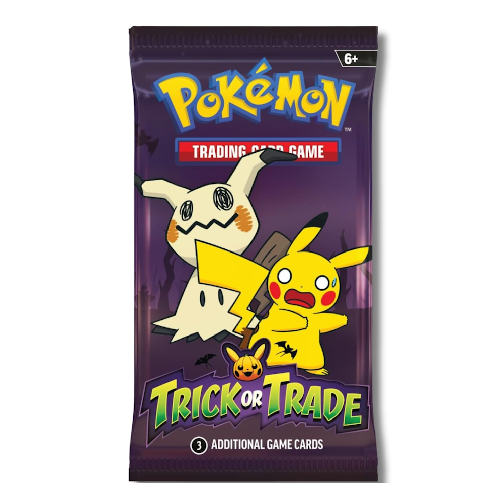 pokémon 2023 trick or trade mimikyu & pikachu booster pack