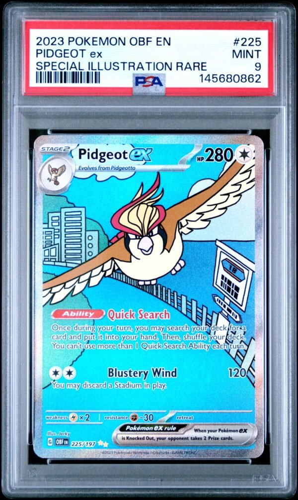 pokémon pidgeot ex #225 obsidian flames psa 9