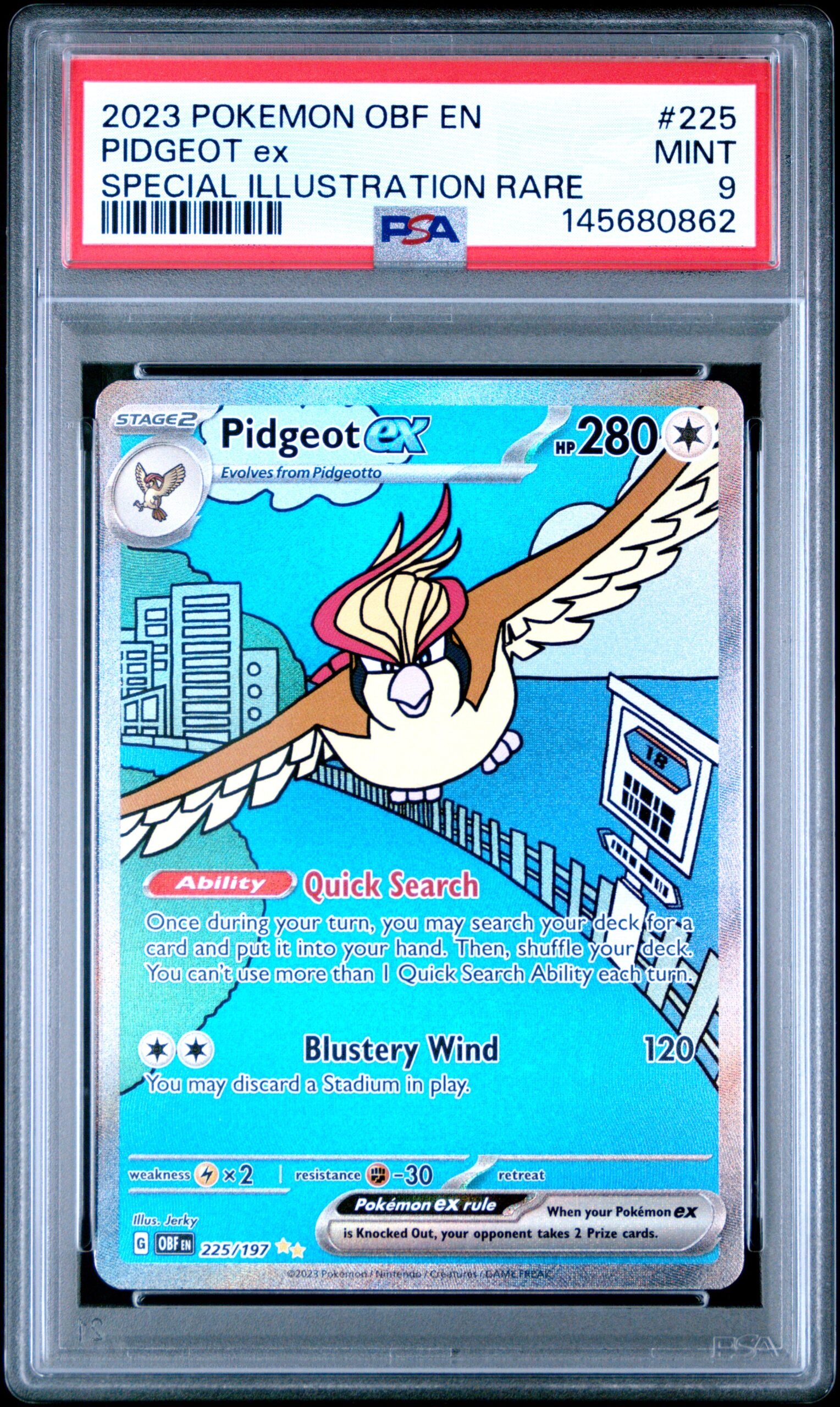 pokémon pidgeot ex #225 obsidian flames psa 9 pokémon pidgeot ex #225 obsidian flames psa 9