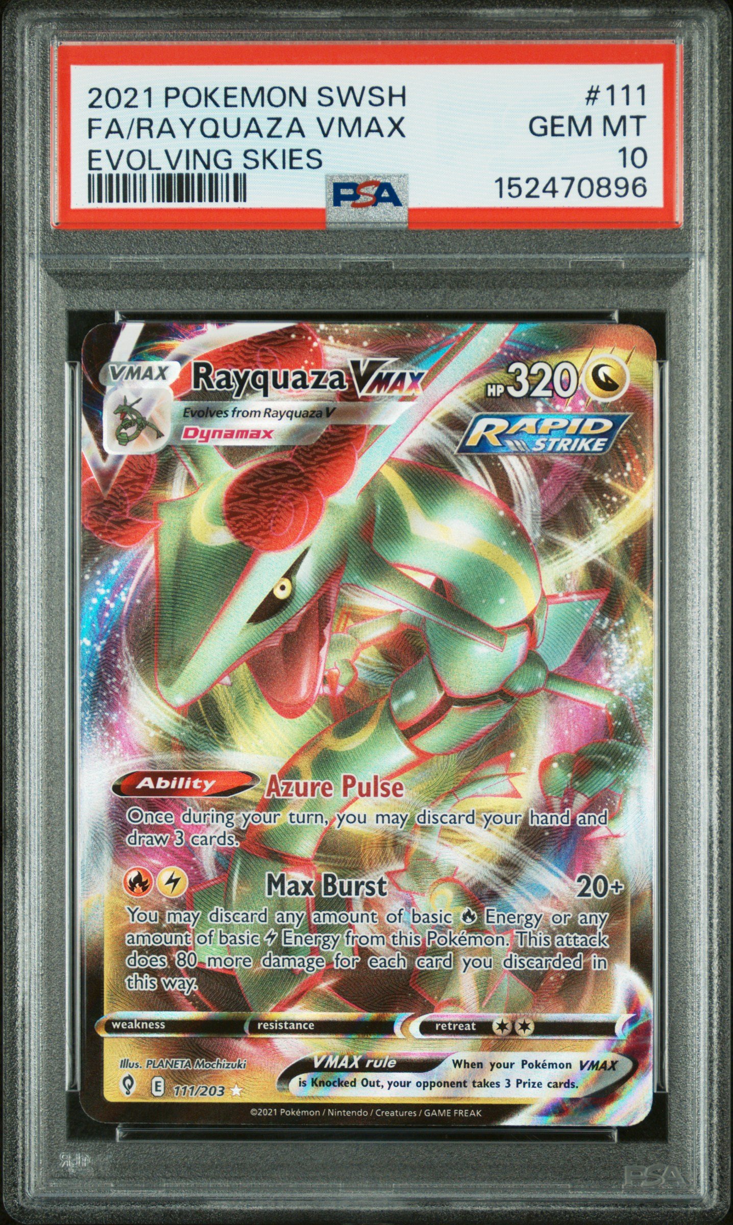 pokémon rayquaza vmax #111 evolving skies psa 10 pokémon rayquaza vmax #111 evolving skies psa 10