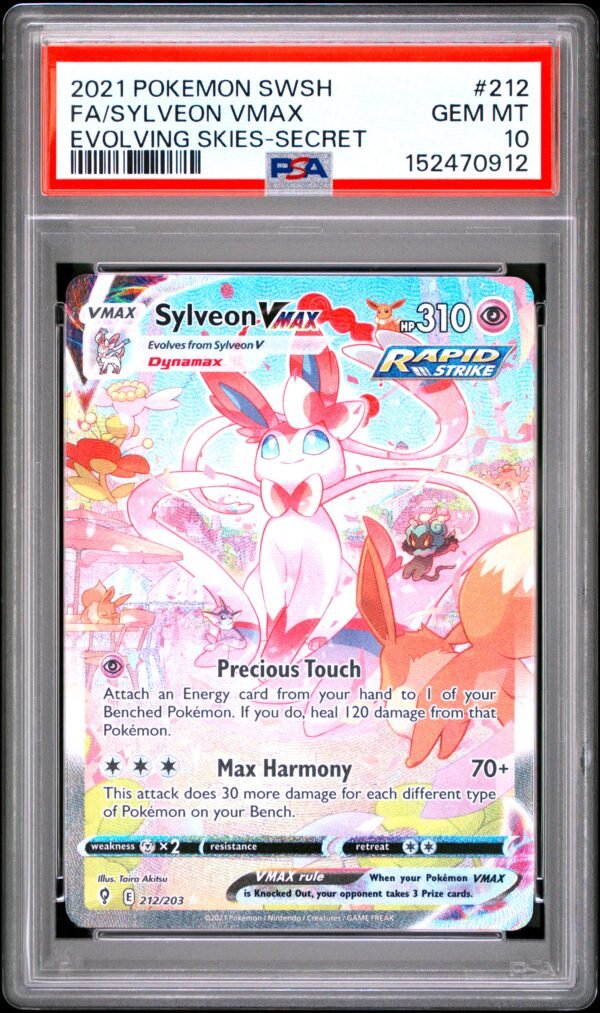 pokémon sylveon vmax #212 evolving skies psa 10