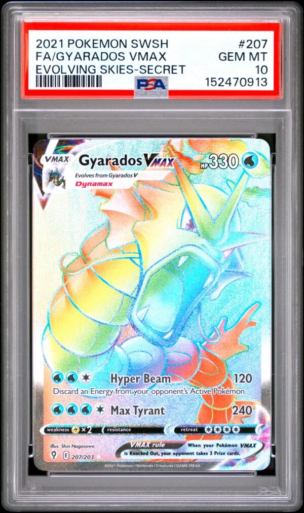 pokémon gyarados vmax #207 evolving skies psa 10