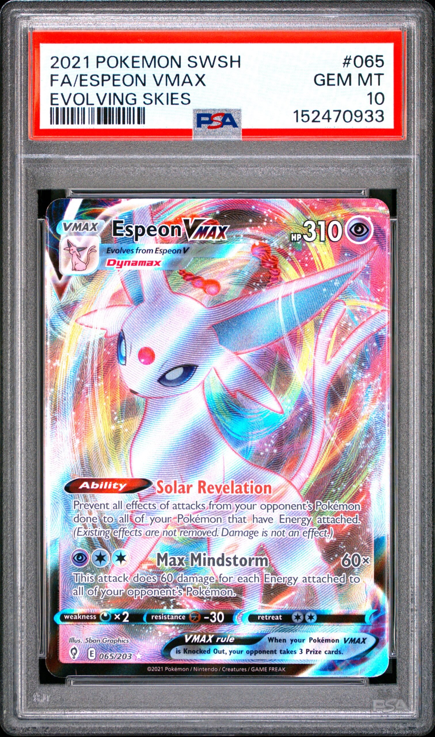 pokémon espeon vmax #065 evolving skies psa 10 pokémon espeon vmax #065 evolving skies psa 10