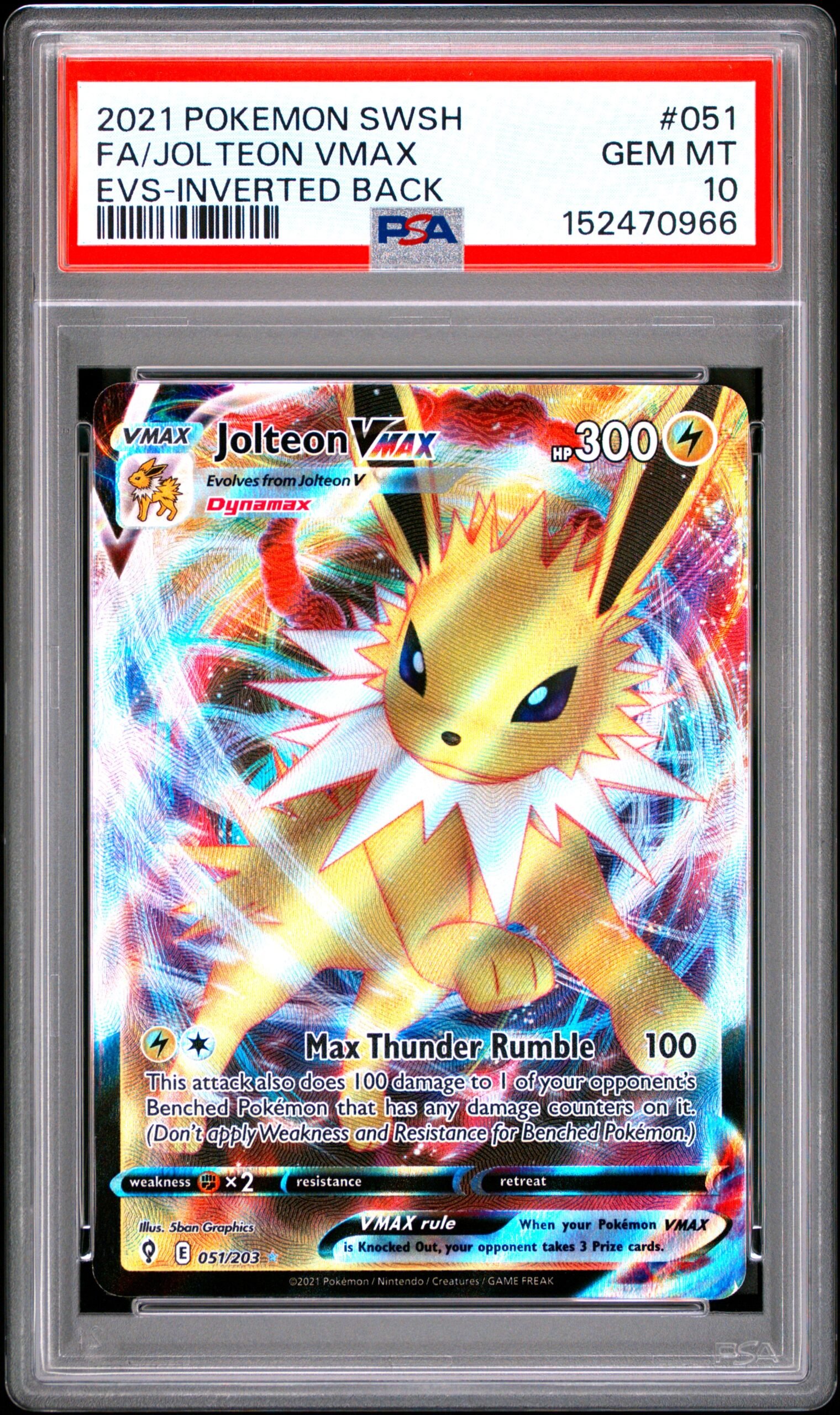 pokémon jolteon vmax #051 evolving skies psa 10 pokémon jolteon vmax #051 evolving skies psa 10