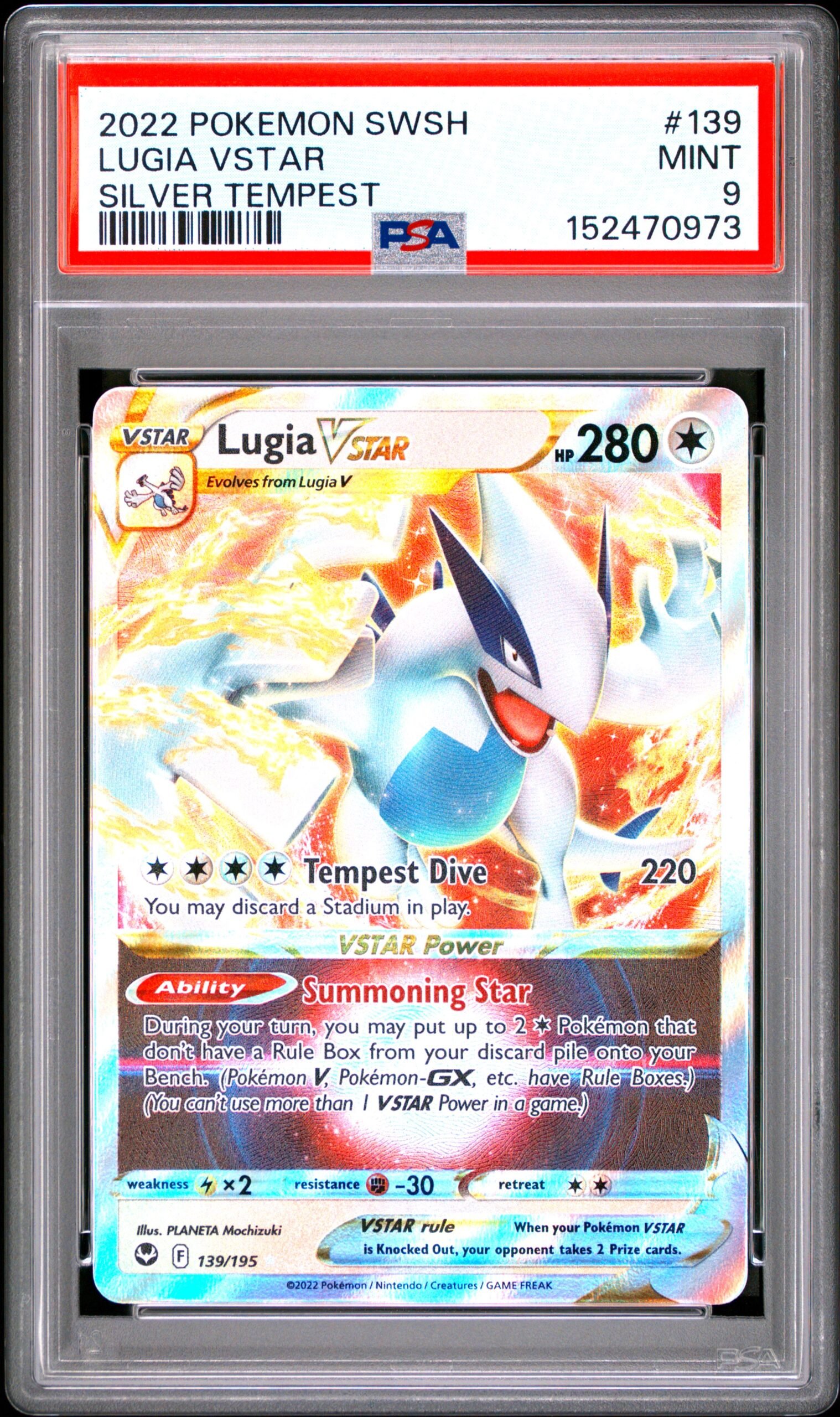 pokémon lugia #139 silver tempest sit psa 9 pokémon lugia #139 silver tempest sit psa 9