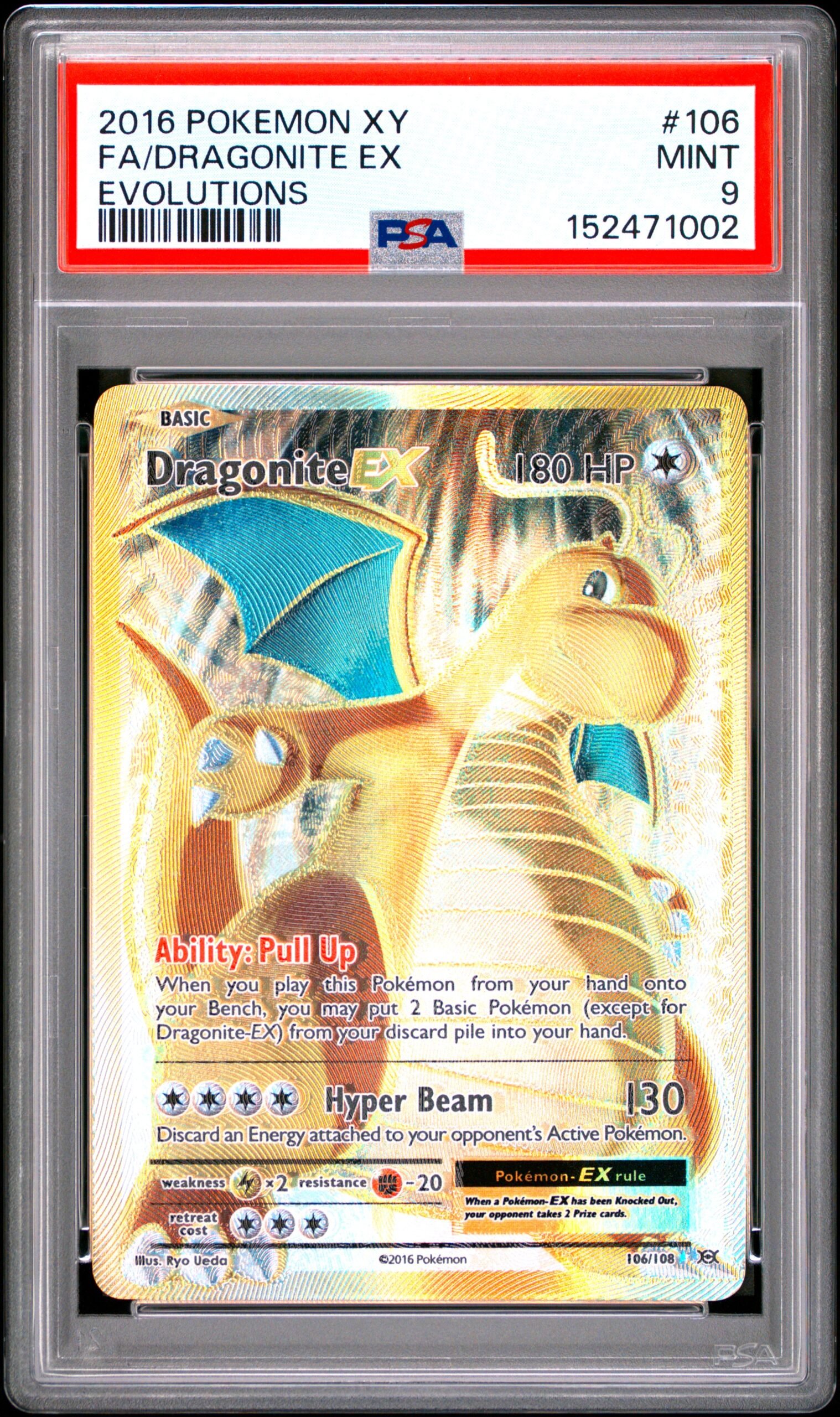 pokémon dragonite ex #106 evolutions evo psa 9 pokémon dragonite ex #106 evolutions evo psa 9
