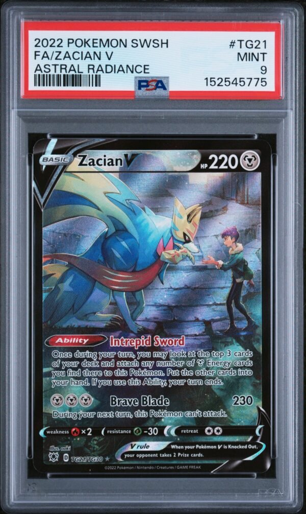 pokémon zacian v #tg21 astral radiance psa 9