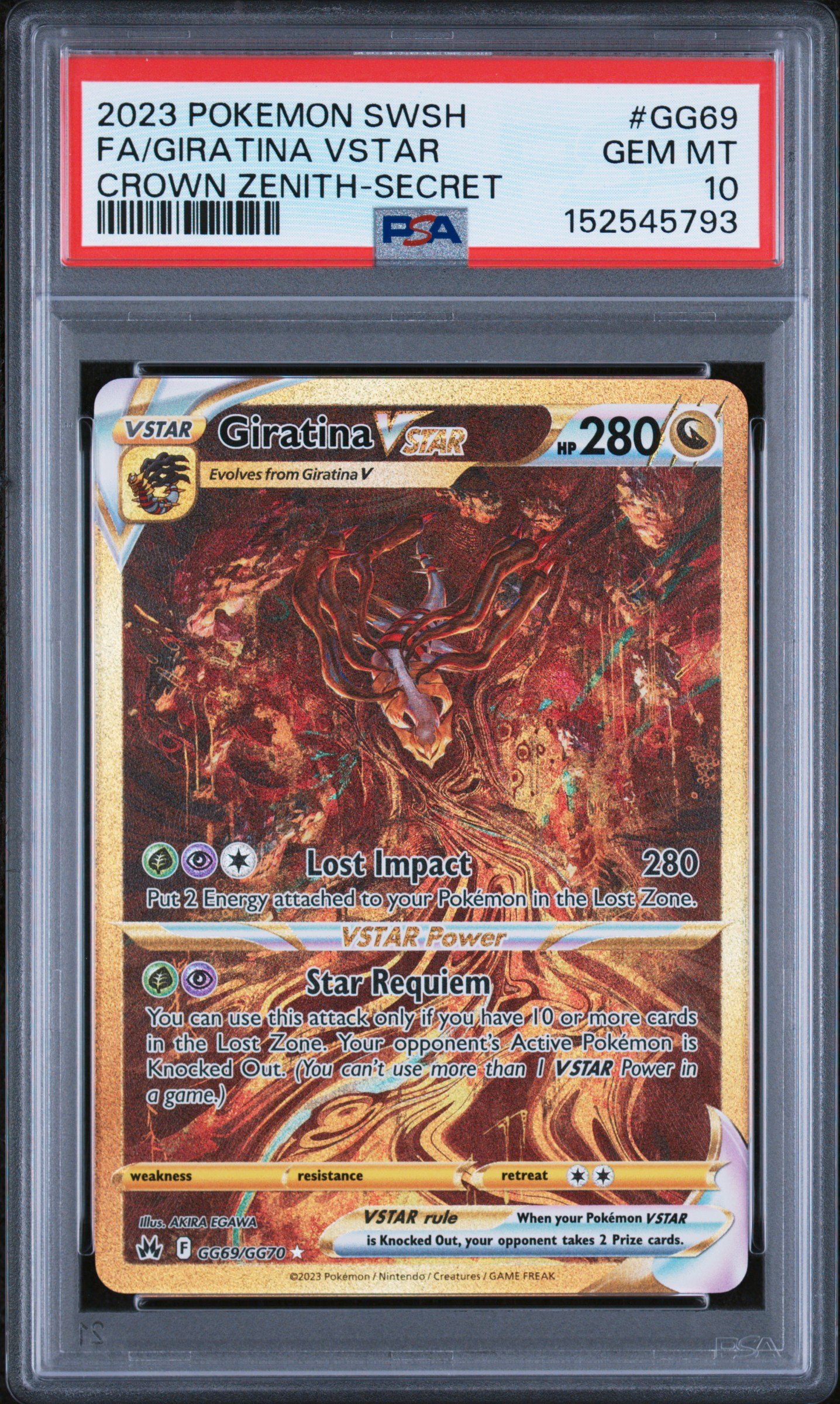 pokémon giratina vstar #gg69 crown zenith crz psa 10 pokémon giratina vstar #gg69 crown zenith crz psa 10