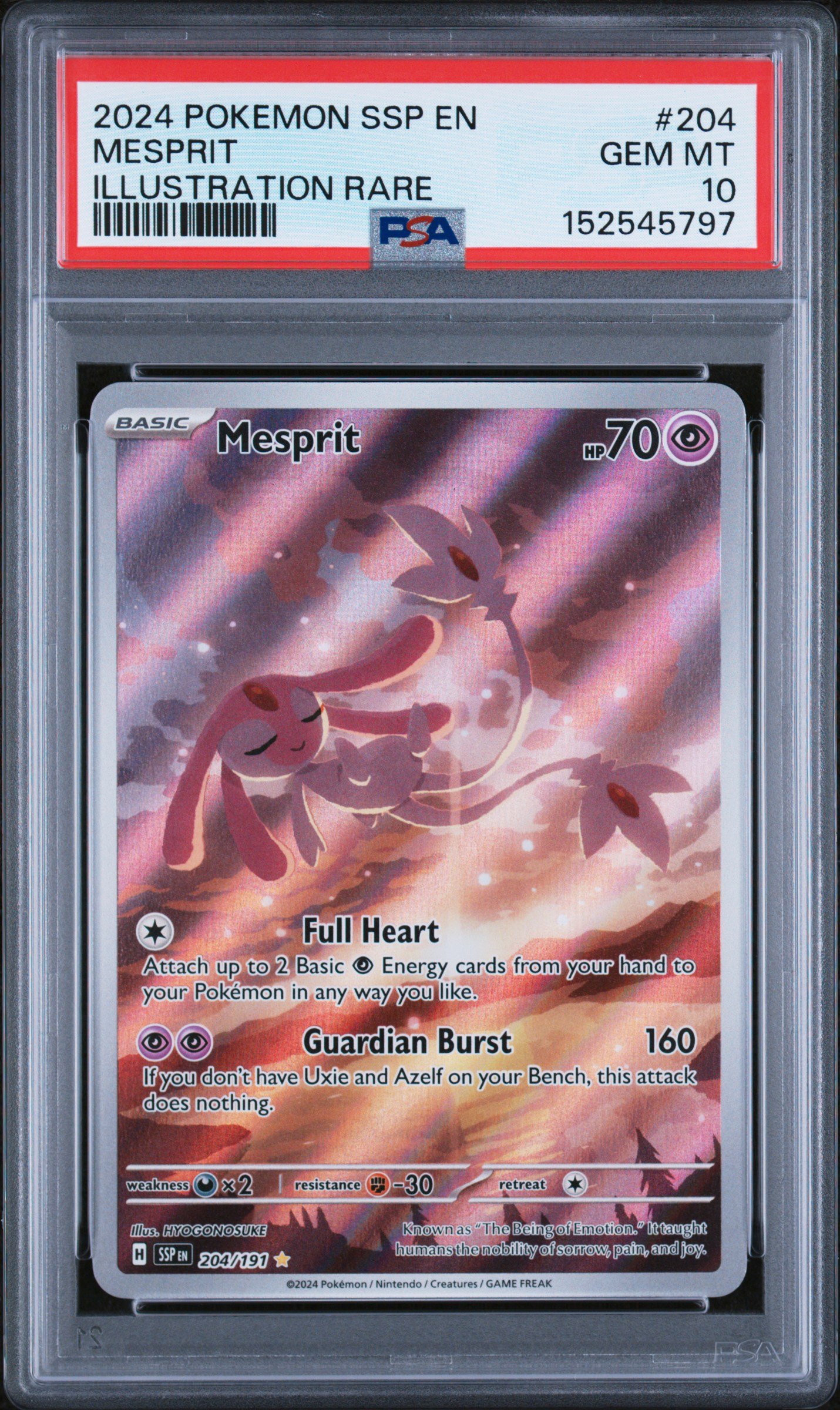 pokémon mesprit #204 surging sparks psa 10 pokémon mesprit #204 surging sparks psa 10
