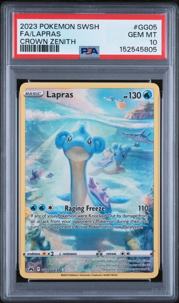 pokémon lapras #gg05 crown zenith psa 10