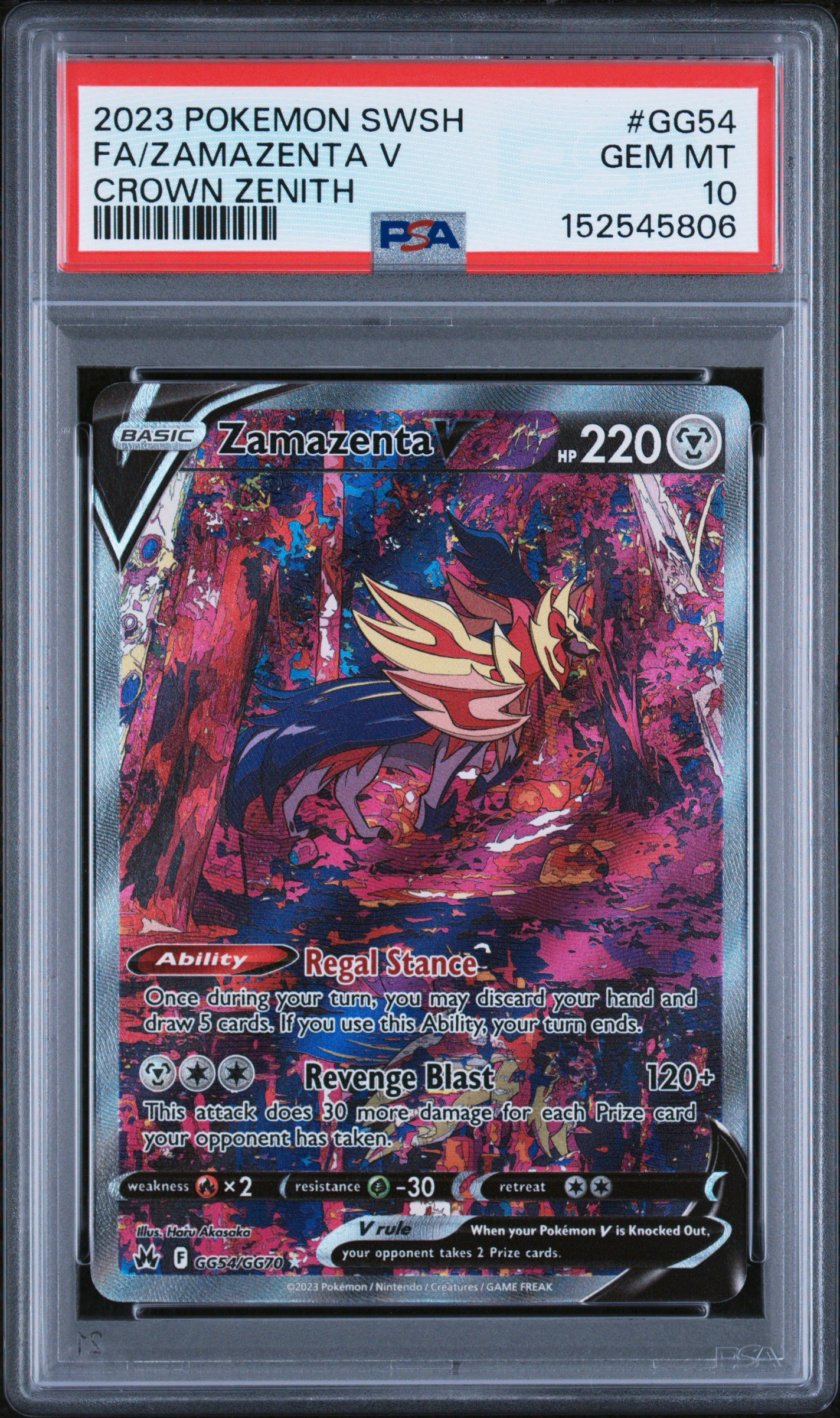 pokémon zamazenta v gg54 crown zenith psa 10 pokémon zamazenta v gg54 crown zenith psa 10