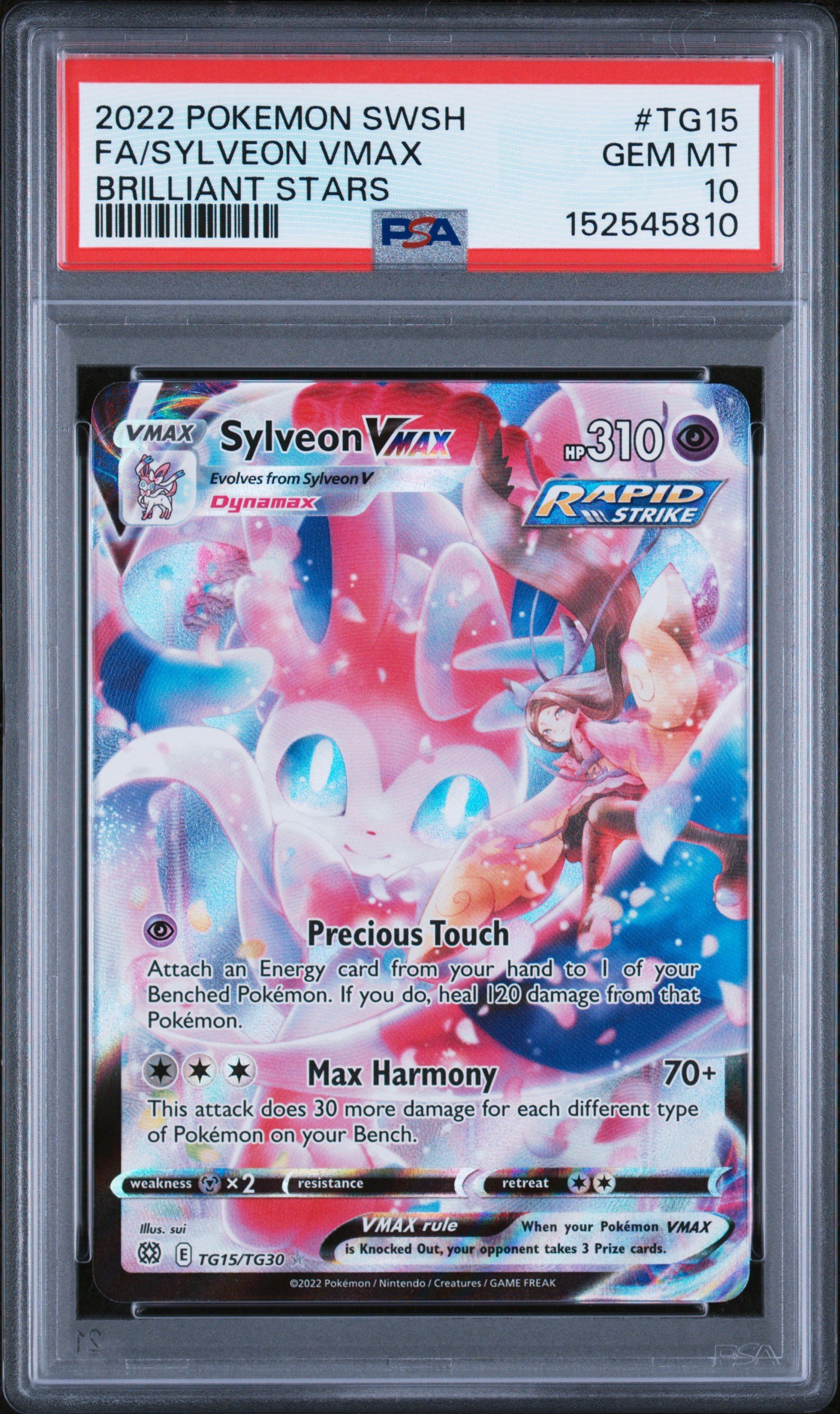 pokémon sylveon vmax #tg15 brilliant stars psa 10 pokémon sylveon vmax #tg15 brilliant stars psa 10