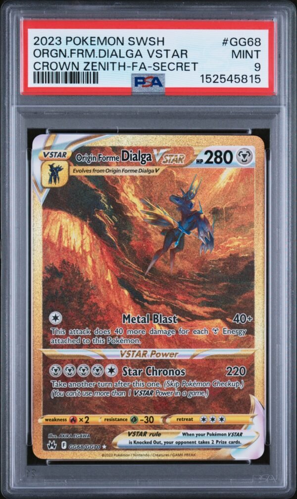 pokémon origin forme dialga vstar #gg68 crown zenith crz psa 9