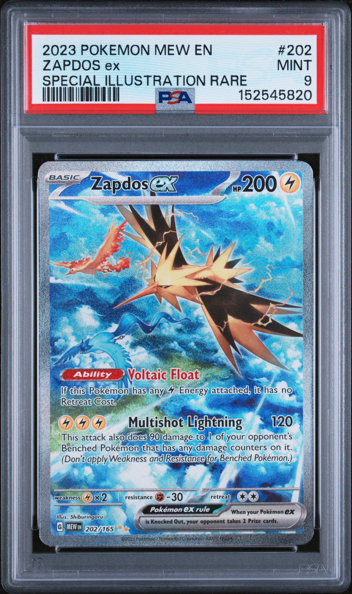 pokémon zapdos ex #202 151 mew psa 9 pokémon zapdos ex #202 151 mew psa 9
