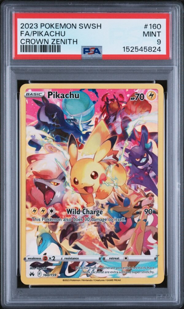 pokémon pikachu #160 crown zenith crz psa 9
