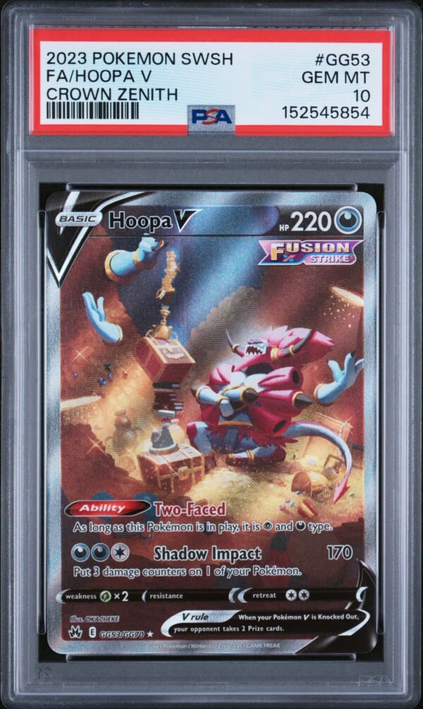 pokémon hoopa v #gg53 crown zenith crz psa 10