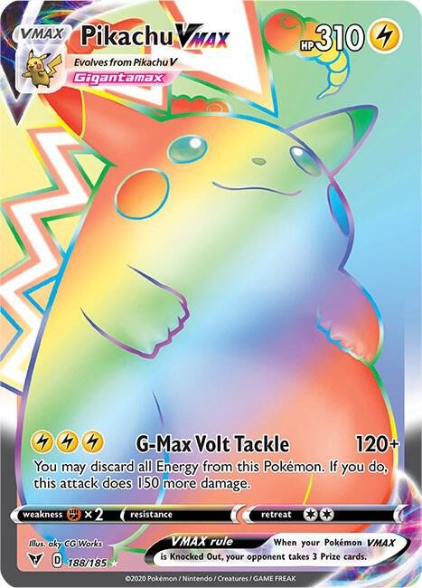 pokémon pikachu vmax #188 vivid voltage viv nm