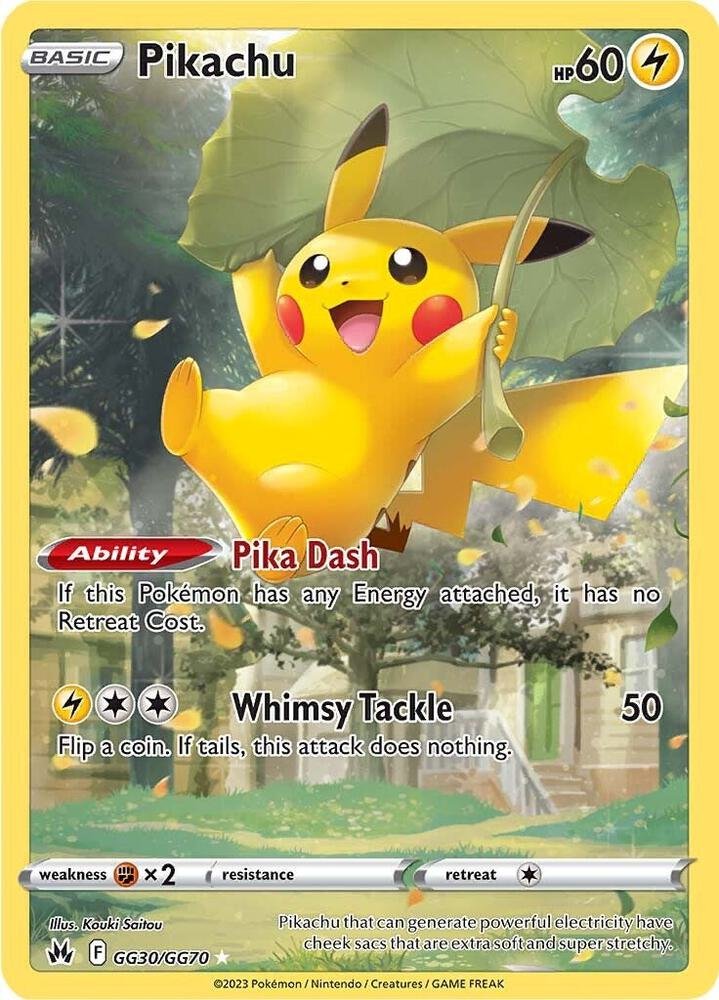 pokémon pikachu #gg30 crown zenith crz nm