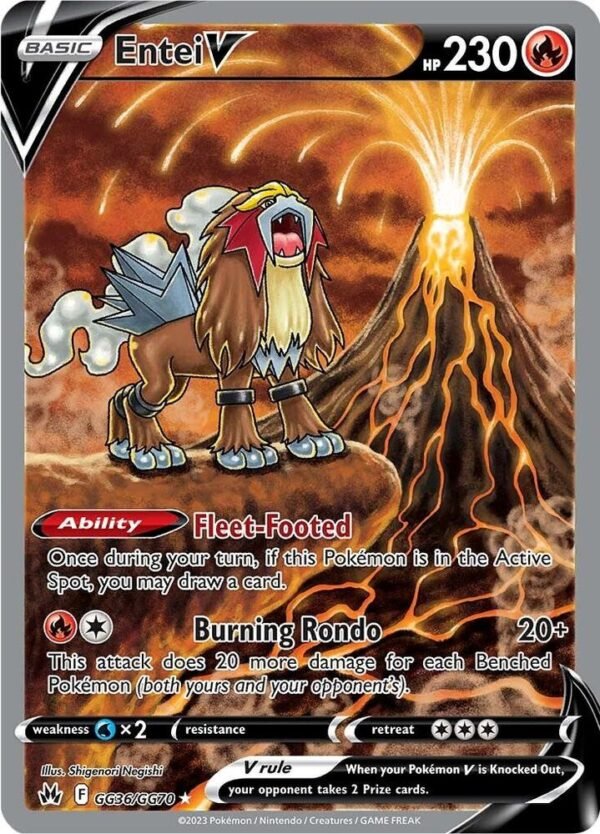 pokémon entei v #gg36 crown zenith crz nm