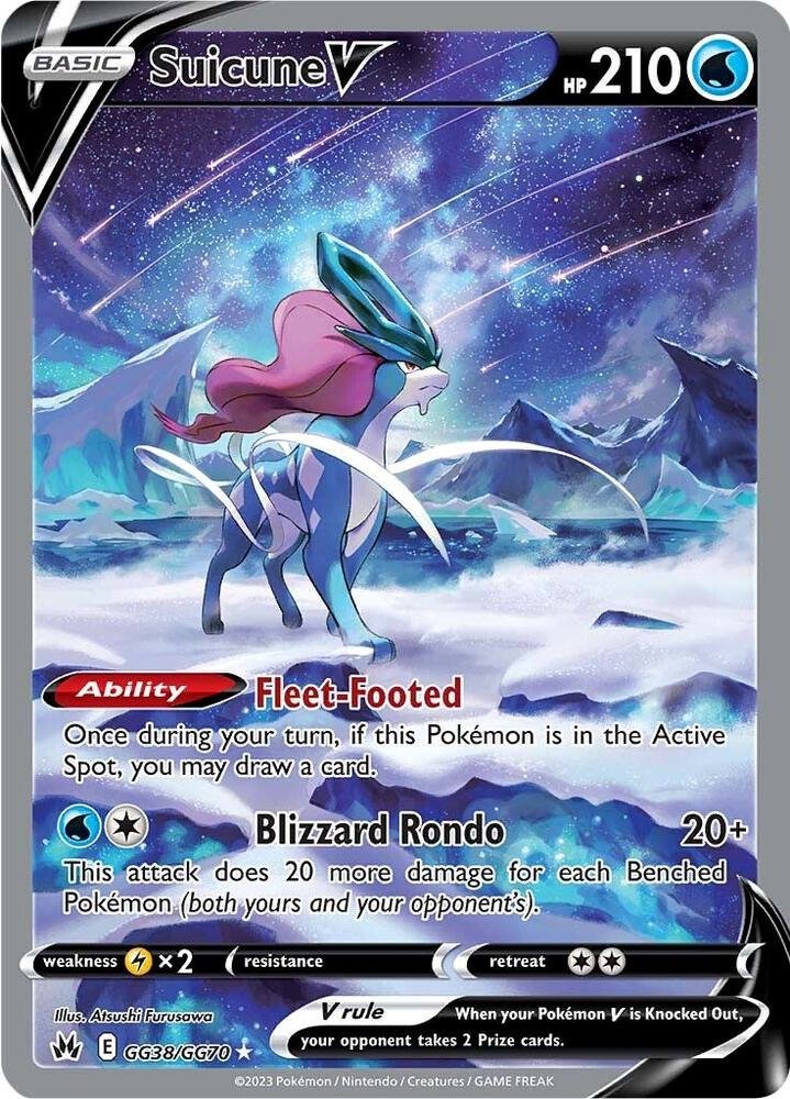 pokémon suicune v #gg38 crown zenith crz nm