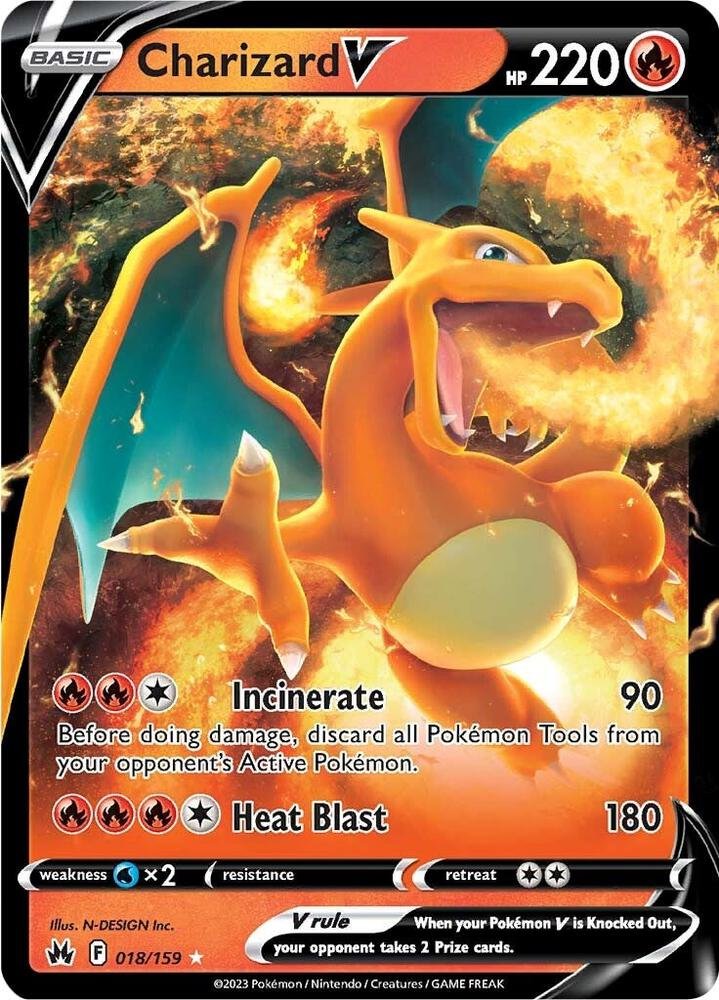 pokémon charizard v #018 crown zenith nm pokémon charizard v #018 crown zenith nm