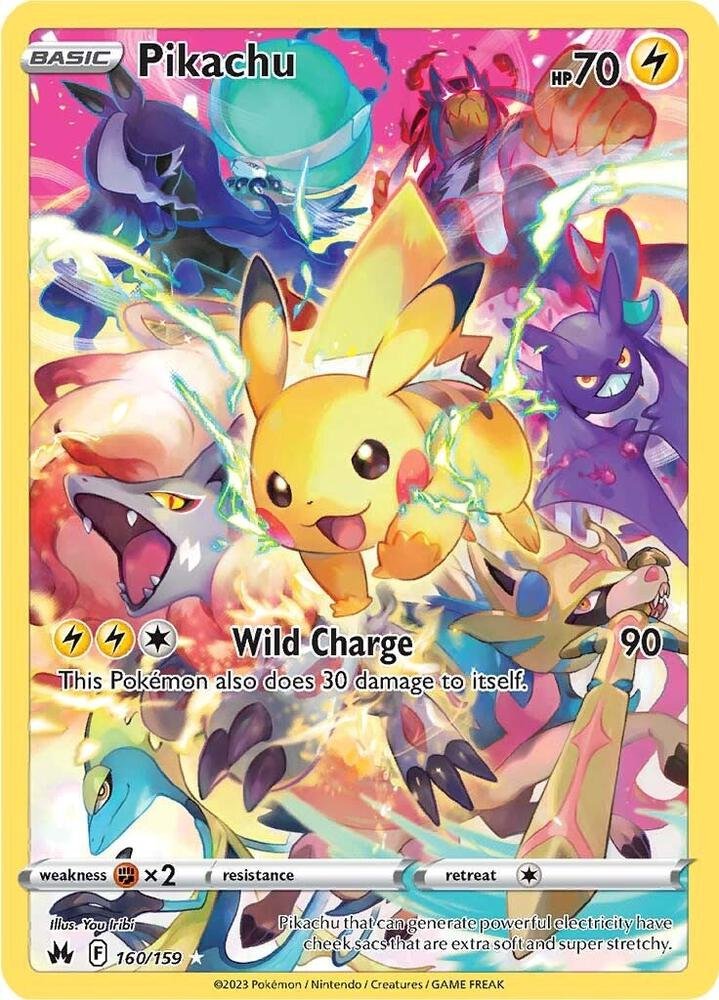 pokémon pikachu #160 crown zenith crz nm