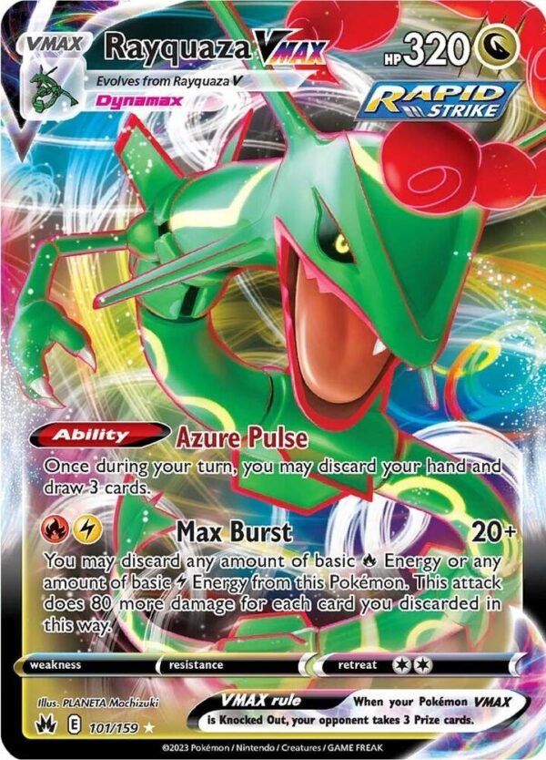 pokémon rayquaza vmax #101 crown zenith nm