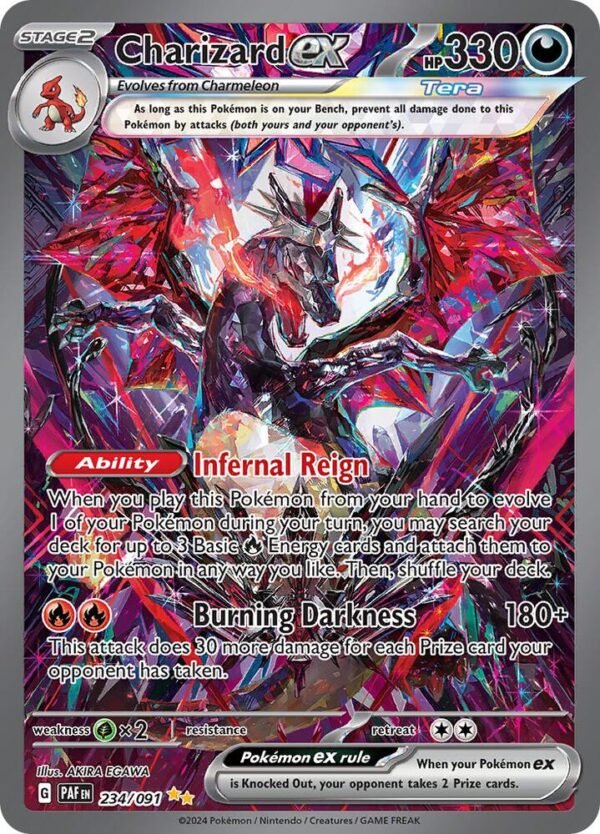 pokémon charizard ex #234 paldean fates paf nm