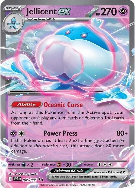 pokémon jellicent ex #045 white flare wht nm pokémon jellicent ex #045 white flare wht nm