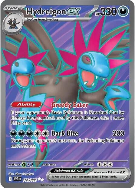pokémon hydreigon ex #161 white flare wht nm pokémon hydreigon ex #161 white flare wht nm