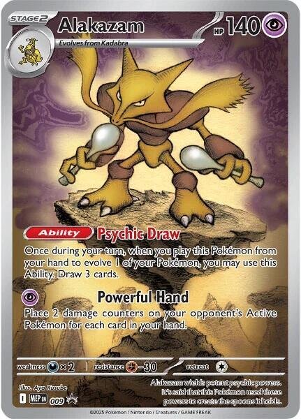 pokémon alakazam #009 promo mep nm pokémon alakazam #009 promo mep nm
