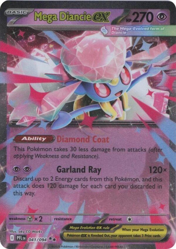pokémon mega diancie ex #041 phantasmal flames pfl nm