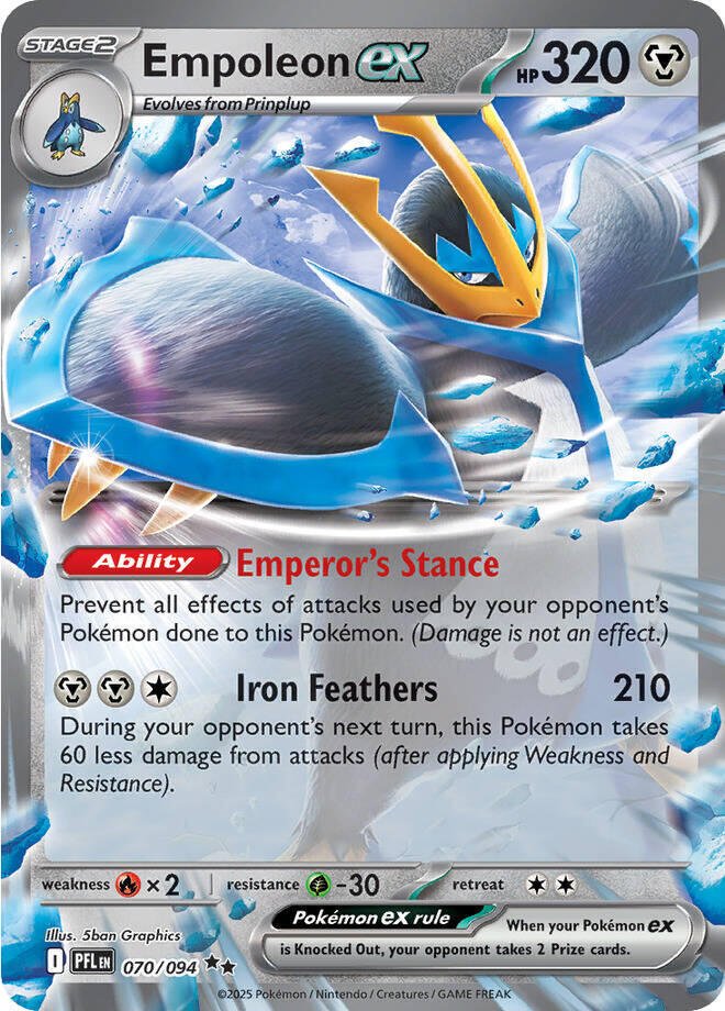 pokémon empoleon ex #070 phantasmal flames pfl nm pokémon empoleon ex #070 phantasmal flames pfl nm