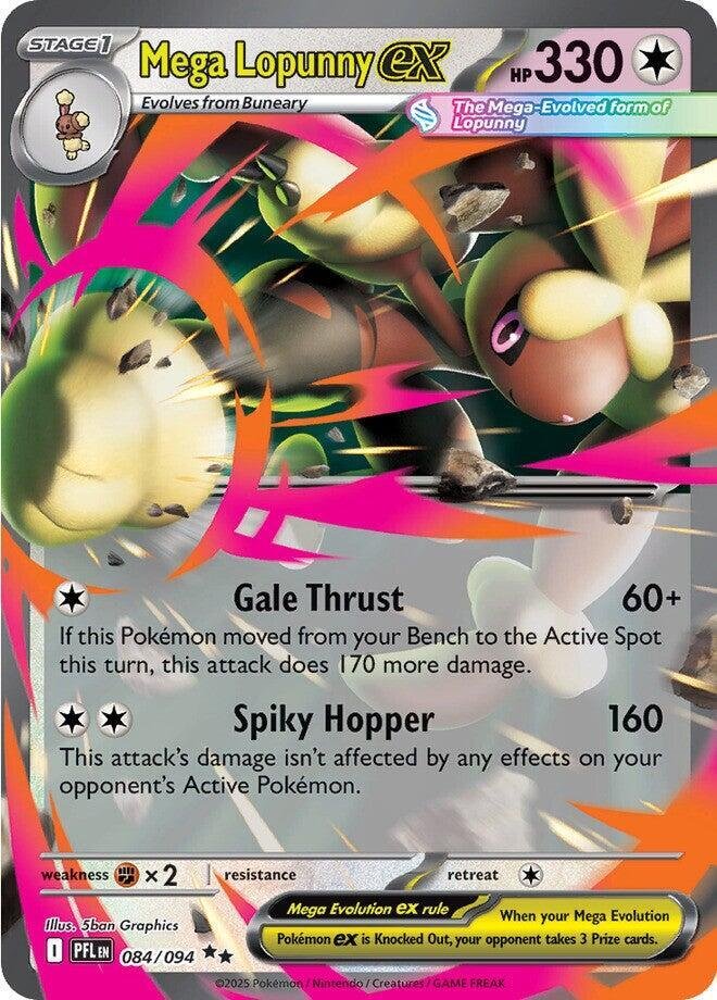 pokémon mega lopunny ex #084 phantasmal flames pfl nm