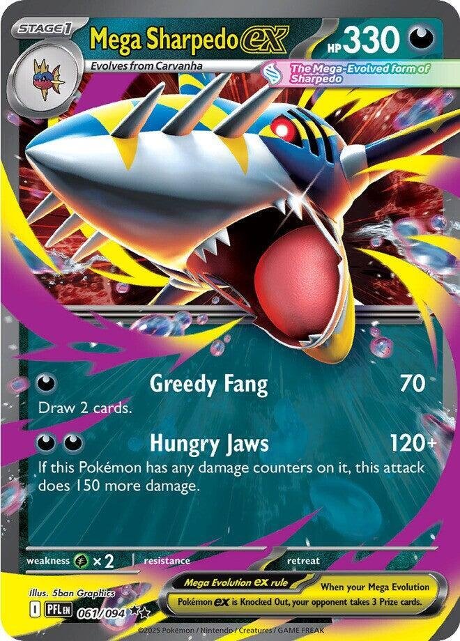 pokémon mega sharpedo ex #061 phantasmal flames pfl nm