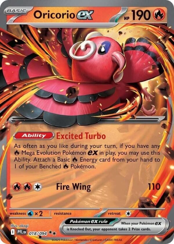 pokémon oricorio ex #036 phantasmal flames pfl nm