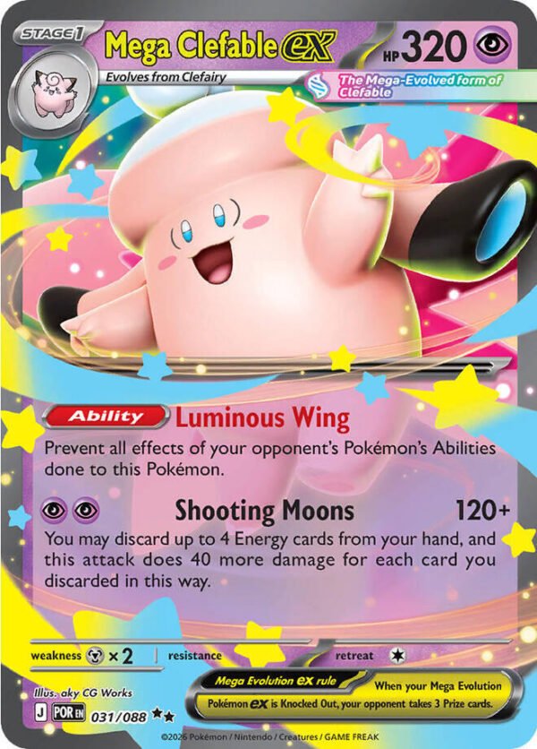 pokémon mega clefable ex #031 perfect order por nm