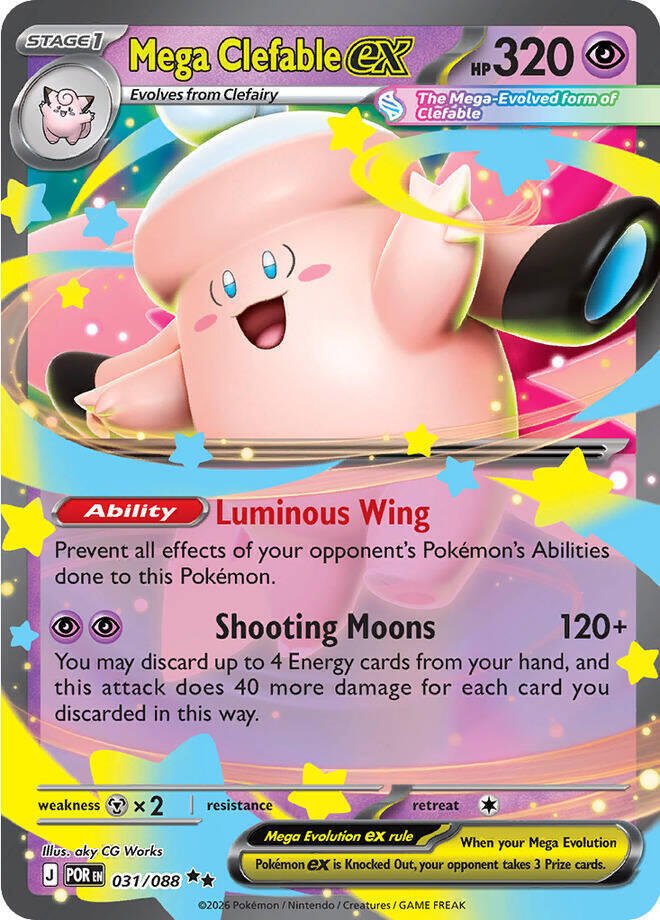 pokémon mega clefable ex #031 perfect order por nm