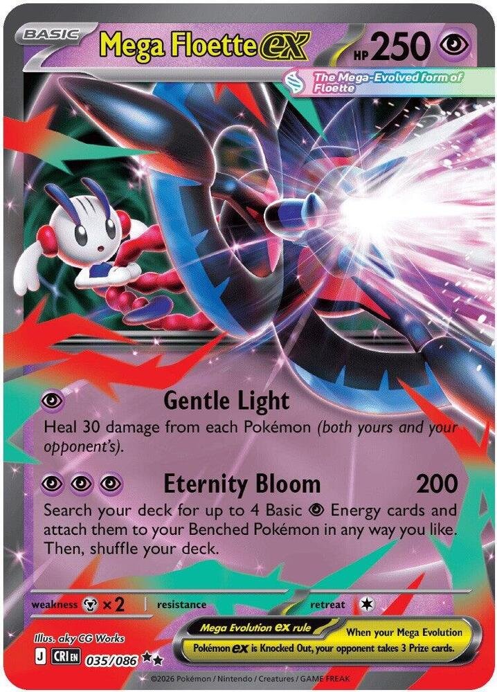 pokémon mega floette ex #035 chaos rising cri nm