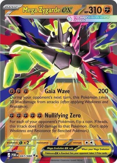 pokémon mega zygarde ex #047 perfect order por nm
