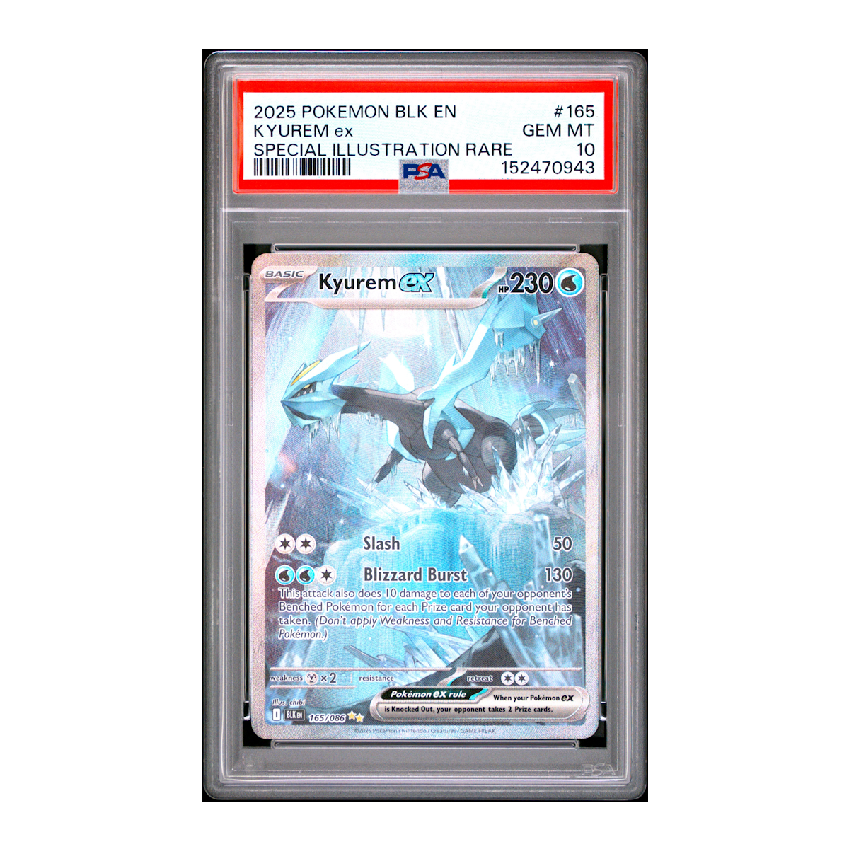 pokémon kyurem ex #165 black bolt psa 10